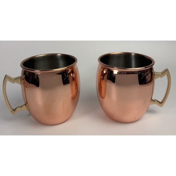 Eco One by Silver One Moscow Mule Mug Copper & Gold Tone Set of 2 Mugs Stainless - Picture 1 of 10